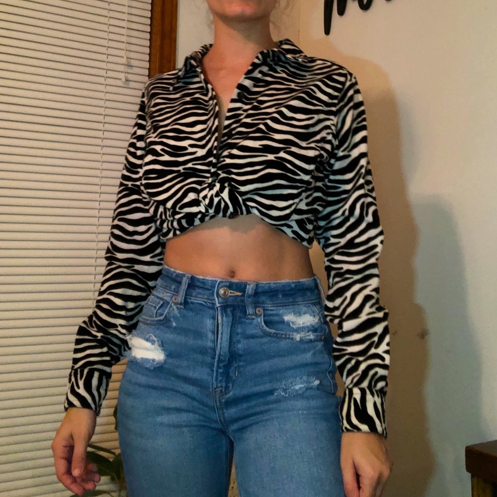 suede zebra long sleeve